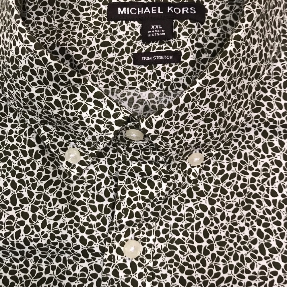 Michael Kors trim stretch button front shirt XXL - Picture 2 of 4